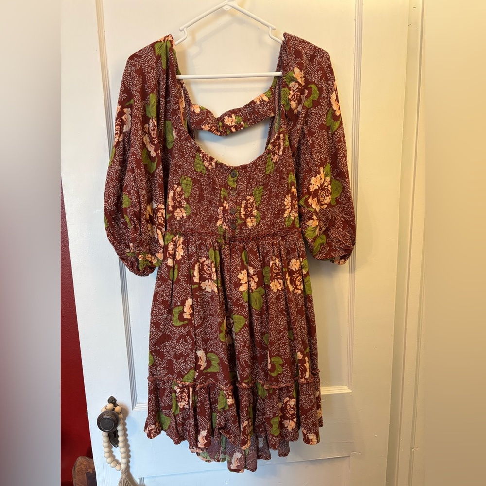 Free People Summer Picnic Printed Mini Dress